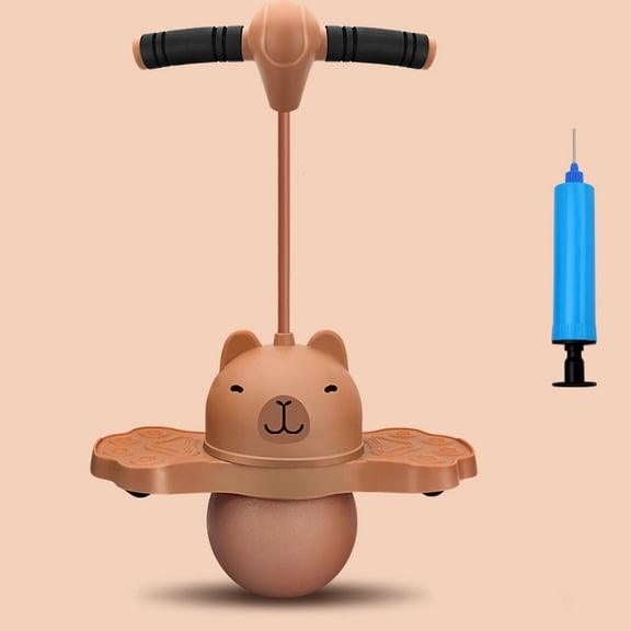 Eespoir Pogos With Handle And Ball Pump, Funny Capybara Shaped High Bouncing Ball Board, Kids Jump Balls Toy For Boys Girls Kindergarten, Outdoor Play, Active(NO Light)