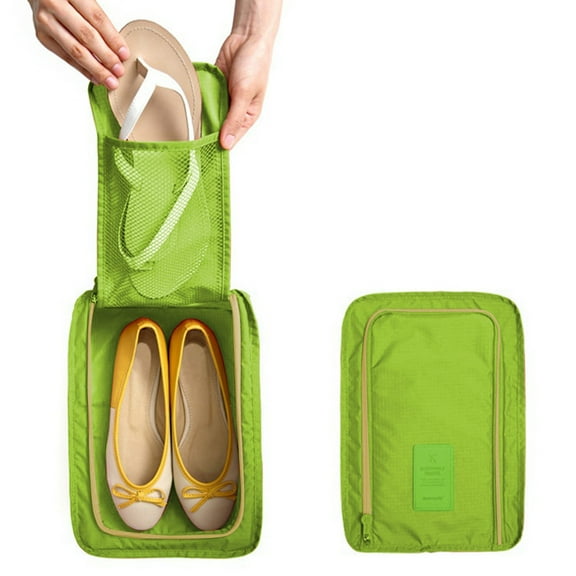 Eespoir Portable Travel Shoe Bag, Foldable Shoe Organizer, Clothes Storage Bag, Packing Cube for Suitcase Travel and Daily Use, 11.8"×4.5"×8.3"