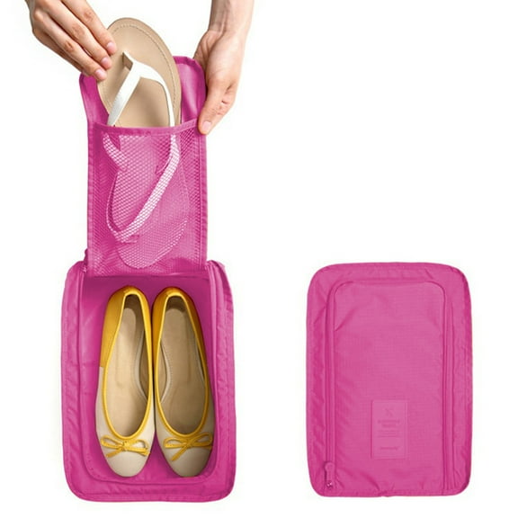 Eespoir Portable Travel Shoe Bag, Foldable Shoe Organizer, Clothes Storage Bag, Packing Cube for Suitcase Travel and Daily Use, 11.8"×4.5"×8.3"