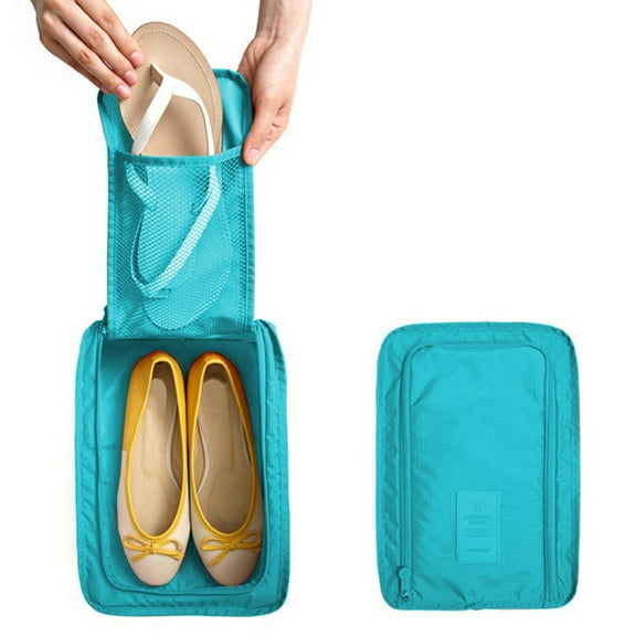 Eespoir Portable Travel Shoe Bag, Foldable Shoe Organizer, Clothes Storage Bag, Packing Cube for Suitcase Travel and Daily Use, 11.8"×4.5"×8.3"