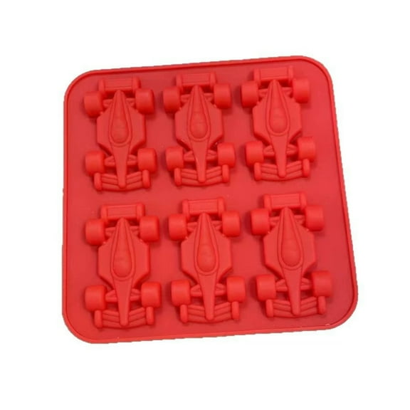 Eespoir Racing Car Ice Molds, Formula Racing Car Ice Mold, Race Car Shaped Silicone Ice Trays, Easy Release for Cocktails Whiskey And Cool Drinks, Red