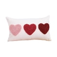 thumbnail image 1 of Eespoir Red And White Couples Throw Pillow, Heart Embroidery Valentines Day Gift for Romantic Decor, Anniversary, Flannel Pillowcases, Bedroom, Living Room Accents(B), 1 of 6
