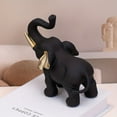 thumbnail image 1 of Eespoir Resin Elephants Crafts Ornament, Elephant Figurine Decor, Style Gifts For Elders as Desktop Decoration, Housewarming, Collectible Display(Black), 1 of 7