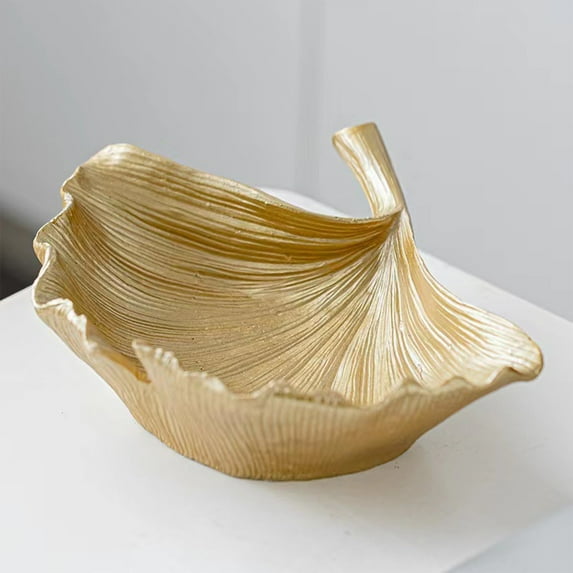Eespoir Resin Ginkgo Leaf Decoration, Wine Cabinet Living Room Home Storage Decor, Golden Leaf Accent Piece, For Shelf Display, Table Centerpiece, Fall Decor, Natural Theme