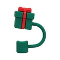 thumbnail image 1 of Eespoir Reusable Silicone Straw Covers Cap, Cute Christmas Straw Cover, Christmas Straw Toppers, Dustproof Drinking Straw Tip Lids, 0.4", Green, 1 of 9