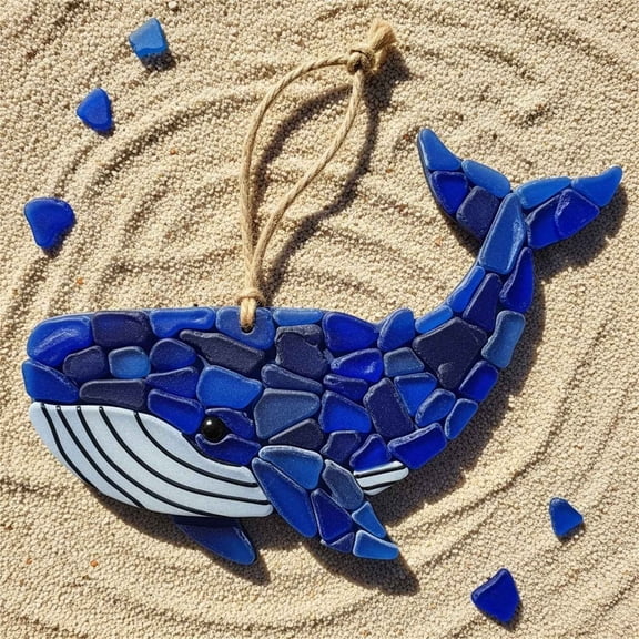 Eespoir Sea Glass Friendship Decor, Friendship Keepsake Ornament, Beach Glass Christmas Tree Hanging, for Gift, Memory, Coastal Theme, Handmade Style(D)