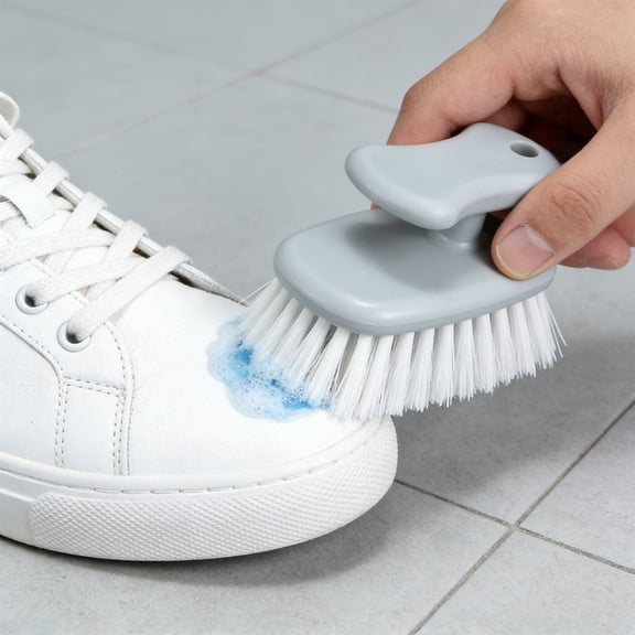 Eespoir Shoe Brush Home Shoe Washing Tool, Hard Bristle Multifunctional Leather Shoe Brush, Clothes Cleaning Brush For Sneakers, Boots, Gentle Scrubbing(Gray)