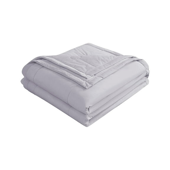 Eespoir Soft Cooling Comforter Flannel Blankets, All-Season Cozy Fabric, Lightweight, Hypoallergenic Bedding, Machine Washable, Gray