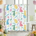 thumbnail image 1 of Eespoir Spring Holiday Bath Curtain, Easter Themed No-Drill Linen Curtain, Bathroom Decor With Hooks For Seasonal Refresh, Quick Hang, Machine Washable Fabric(E), 1 of 6