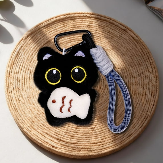 Eespoir Squeaking Big-eyed And White Pendant, Toy Doll Hanging Ornament Keychain, Cute Plush Charm, For Backpack, Purse, Gift Bag Decoration, Kids Toy, Novelty Item(D)