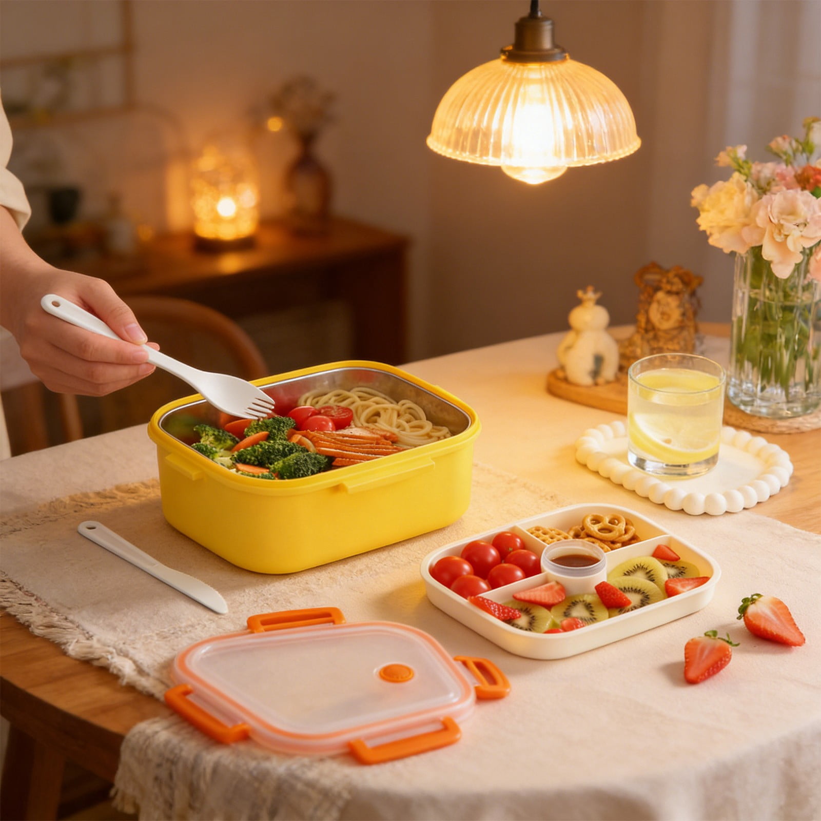 Eespoir Stainless Steel Food Storage Container, Compartmentalized Bento ...