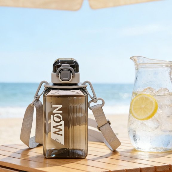 Eespoir Summer Covered Plastic Water Cup, Sports Direct Drinking Cup, Exquisite Water Cup Low Temperature Storage Fast Heat Dissipation, for Gym, Travel, Leak-Proof