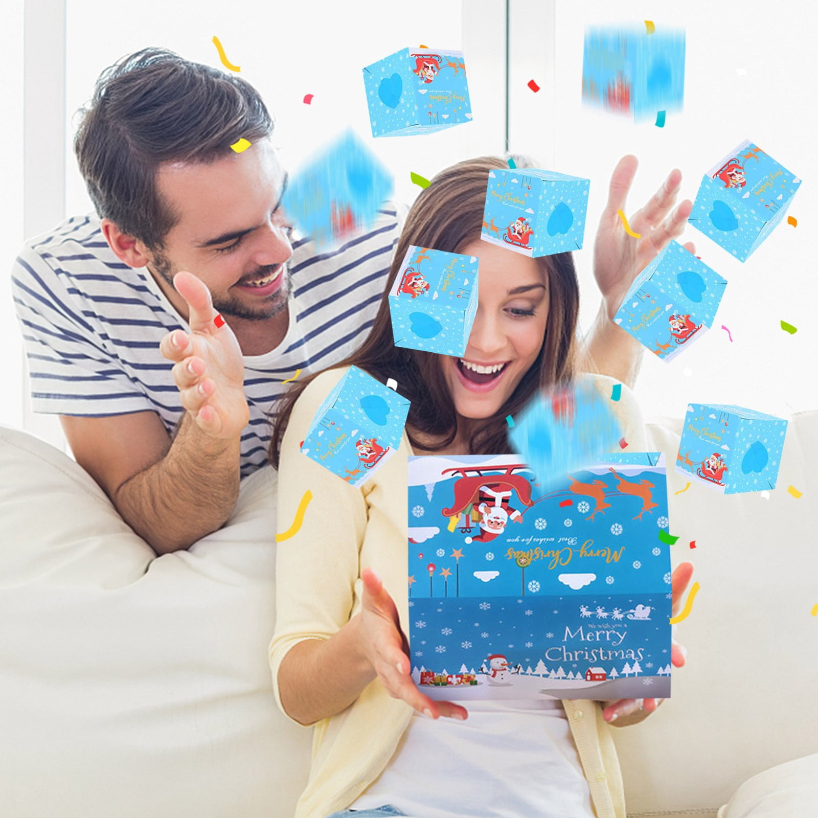 Bouncing Box Present Eespoir Surprise Box Gift Box for Money, Merry Christmas Surprise Gift ...