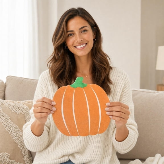 Eespoir Thanksgiving Pumpkin Theme Disposable Placemat, 20Pcs Paper Dinnerware Party Decorations, Fall Harvest Table Supplies, For Family Gathering