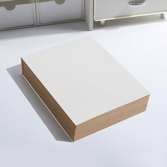 Eespoir Thickened 200 Blank Sketchbook, Kraft Paper Draft Paper Maths Notebook, Easy To Tear Portable Paper Notebook, For Log Colour Draft, Sketching, Practice, Rough Work(White)