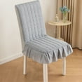 thumbnail image 1 of Eespoir Thickened Quilted Chair Covers, Full Coverage Stool Cover Set, For Dining Chairs, Kitchen Seats, Decorative Protection, Washable Fabric, Easy Fit(Silver), 1 of 6