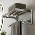 thumbnail image 1 of Eespoir Towel Rack Space Aluminum, Bathroom Towel Rack Wall Mounted, Shelves Without Punching, Household Towel Racks, Space Saving, Organization(B), 1 of 6