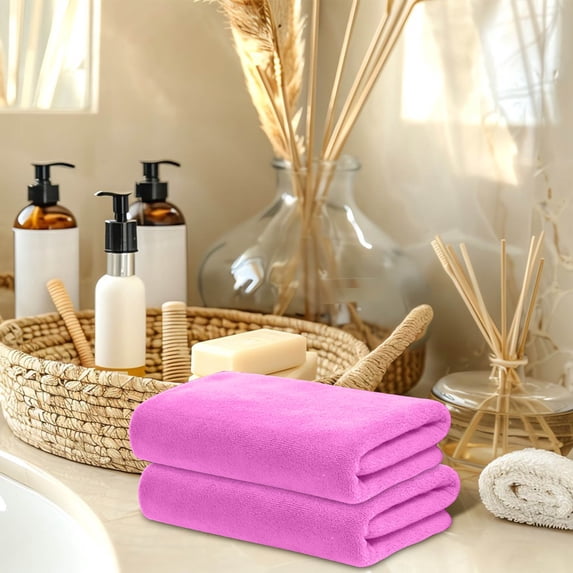 Eespoir Towel Shower Absorbent Fiber, Soft Comfortable Towel for Bath, Gym, Beach, Quick Dry, Body Towel, Plush Feel, Home Bathroom Essential, Bath Sheet(Hot Pink)
