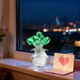 thumbnail image 1 of Eespoir Transparent Rose Bouquet Decorative Ornament, Artificial Rose in Clear Ball, Glass Dome with Flowers, For Table Decor, Wedding Centerpiece, Gift, Shelf Display(Green), 1 of 7