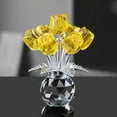 thumbnail image 1 of Eespoir Transparent Rose Bouquet Decorative Ornament, Artificial Rose in Clear Ball, Glass Dome with Flowers, For Table Decor, Wedding Centerpiece, Gift, Shelf Display(Yellow), 1 of 7