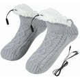 thumbnail image 1 of Eespoir USB Heated Slipper Socks, Indoor Foot Warmer Socks, Fast Heating Slippers for Men and Women, Home, Office, Cold Weather Comfort(Gray), 1 of 4
