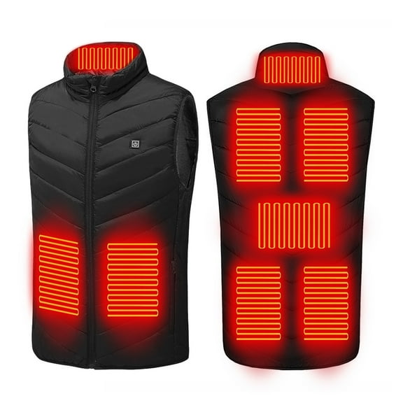 Eespoir Unisex Heated Vest with 8 Heating Zones, Three Temperature Modes, USB Electric Heated Jacket for Men Women, Winter Heating Coat, Black
