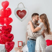 Eespoir Valentine Day Love Sign, Front Door Sign, Wall Sign for Home Decoration, Surrounding Feeling Layout, Heart-shaped Wooden Door Sign, Romantic Gift, Party Decor(Red)