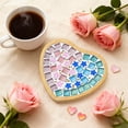 thumbnail image 1 of Eespoir Valentines Day Crafts, Mosaic Tile Set, Wooden Cup Mats, Mixed Color Mosaic, Crafts Pack Supplies, DIY Art Project(B), 1 of 6