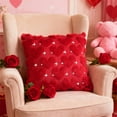 thumbnail image 1 of Eespoir ValentinesDay Throw Pillow Covers, Red Heart Pillow Covers for Home Decor, Soft Faux Wool for Sofa Bed, Seasonal Display, Romantic Accent, Gift Idea(C), 1 of 9
