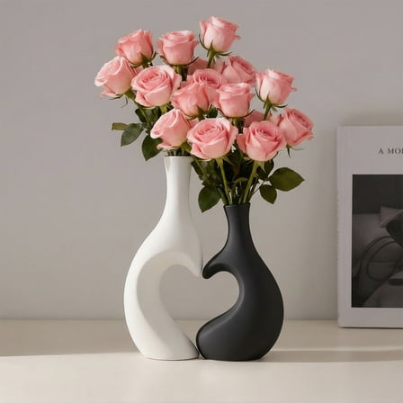 Eespoir Vase Plastic Vase, Non Fragile Tabletop Vase, Decorative Art Vase, For Faux Flowers, Dining Table, Bookshelf, Office Desk, Wedding Decor, Warm Home Accent, Gift(A)