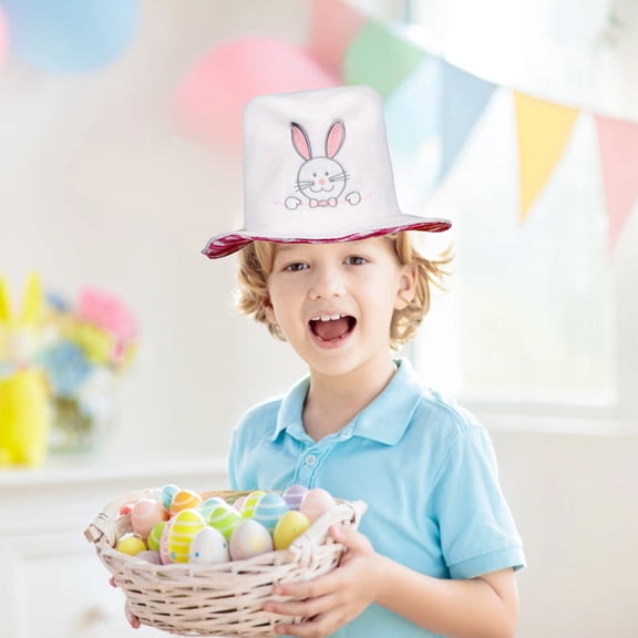 Eespoir Velvet Bunny Ear Hat, Easter Bucket Hat, Bunny Decoration Hat, For Party Headdress Clothing Accessories(Red)