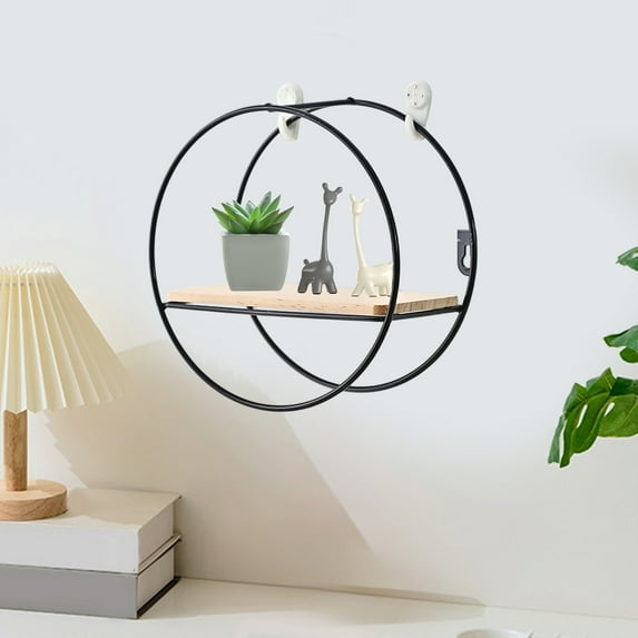 Eespoir Wall Shelf Iron, Living Room Wall Decorative Shelf, Home Bedroom Room Wall Hanging Small Storage Racks for Books, Decor, Organization