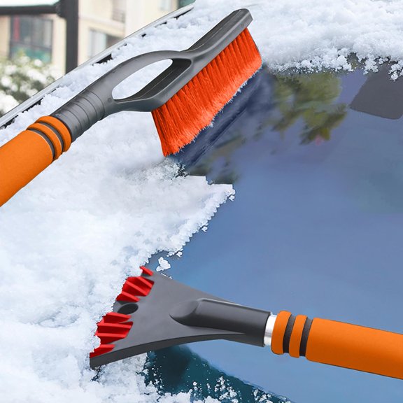 Eespoir Winter Car Multi-Function Snow Shovel, Detachable Snow Scraper Lightweight Backup Brush, Snow Shovel and Brush for Vehicle, Ice Removal(Orange)