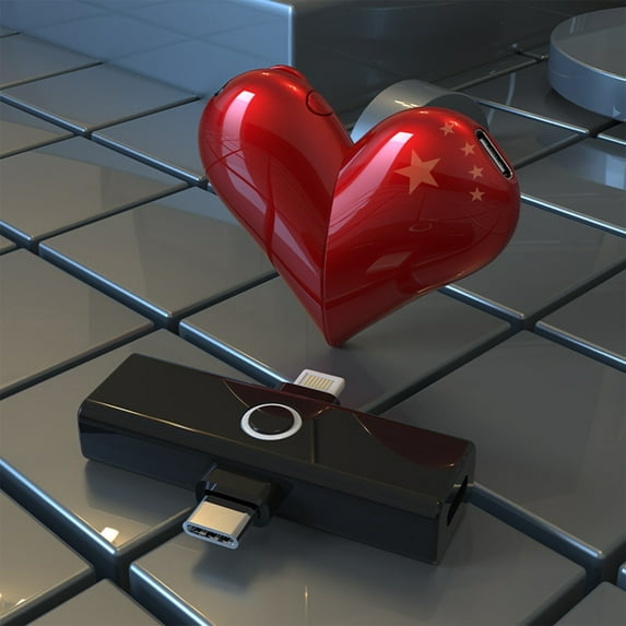 Eespoir Wireless Lavalier Microphone, Deformation Heart Shaped Microphone, Outdoor Live Recording Mic, For Valentine's Day Gift Use(Red)