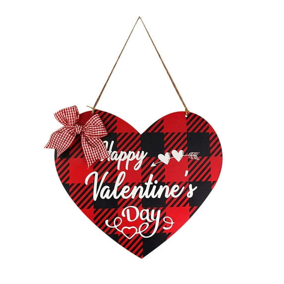 Eespoir Wood-printed Valentines Day Home Decorations, Indoor Wooden Heart Hanging Decorations, Wall Decor for Home, Party, Romantic Accents, Seasonal Display, Gift Idea(A)