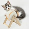 thumbnail image 1 of Eespoir Wooden Cat Scratcher Posts with Rolling Ball, Cat Scratching Ball, Roller Sisal Cats Toy, Self-Entertainment Toy for Cats, Pet Scratcher, 1 of 6