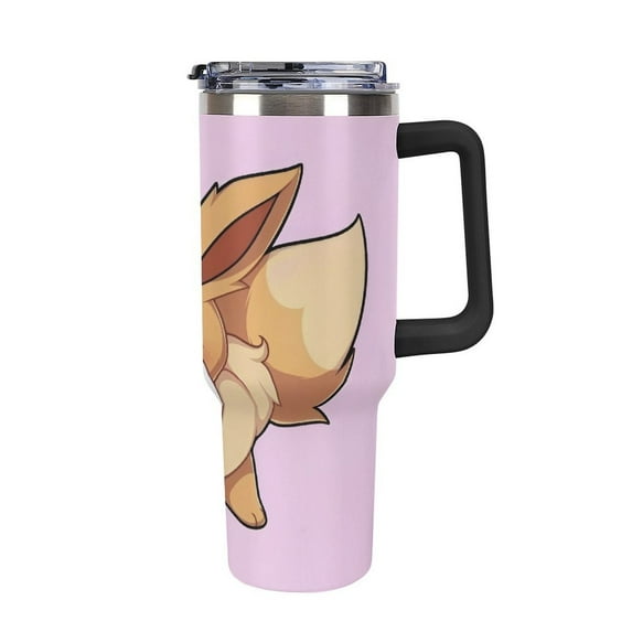 Eevee 40oz Insulated Tumbler Cup - Extra Large Leak-Proof Travel Mug with Straw & Handle, Double-Wall Vacuum Stainless Steel, Keeps Drinks Hot/Cold for Hours - Perfect for Iced Coffee, Tea, Soda