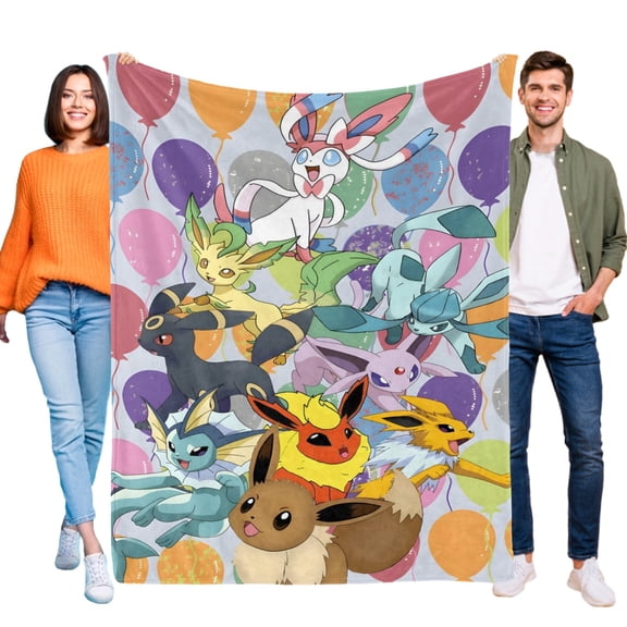 Eevee Aesthetic Evolutions-Anti-Pilling Flannel Blanket Soft Lightweight Plush Fuzzy Cozy Luxury Blanket for Home and Kitchen Use Perfect for Kids and Adults 40"x60"