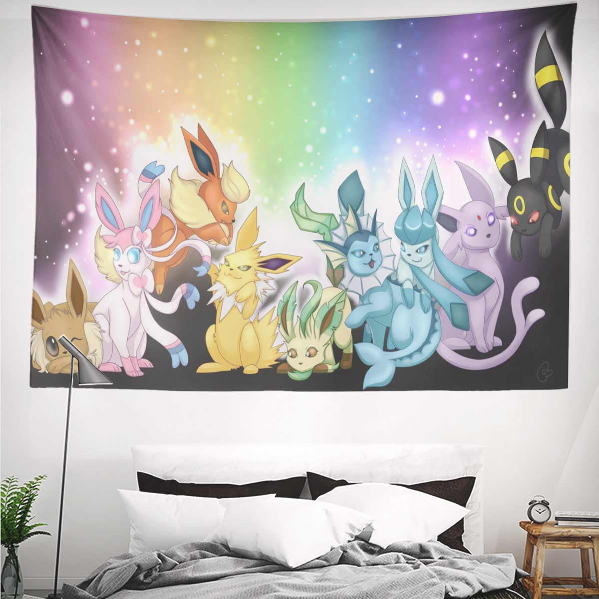 Eevee Aesthetic Evolutions Tapestry Gift Wall Hanging Backdrop for Room
