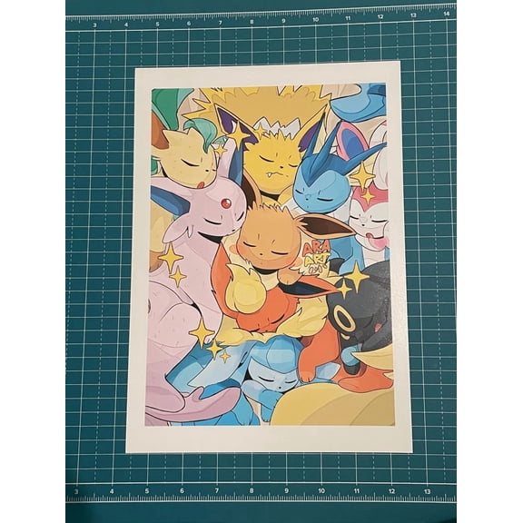 Eevee Eeveelutions Poster Pokemon Evolution Anime Wall Art Decor 8x12 UNFRAMED