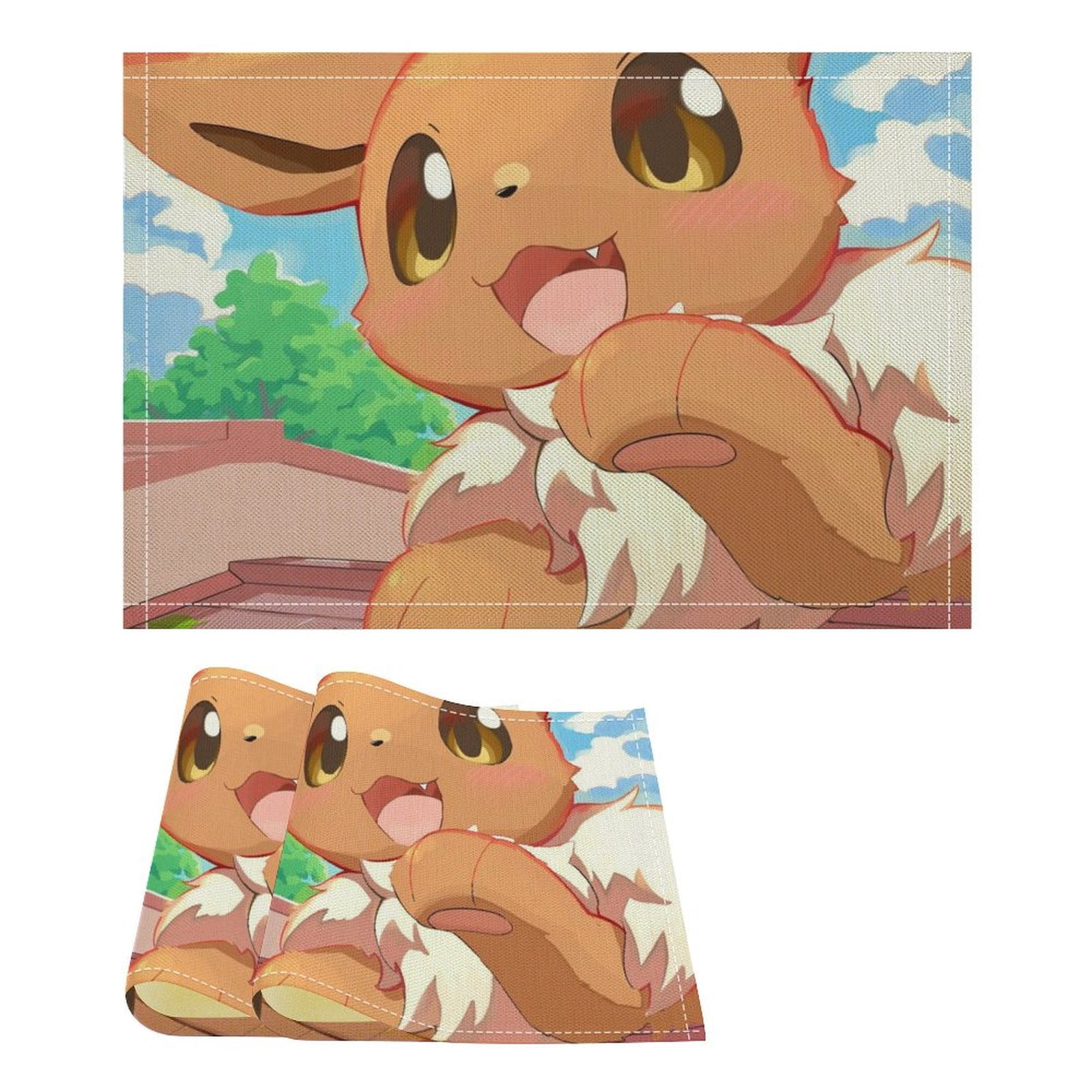 Eevee Evolutions Linen Placemat, Tabletop Decor Reusable Washable Party ...