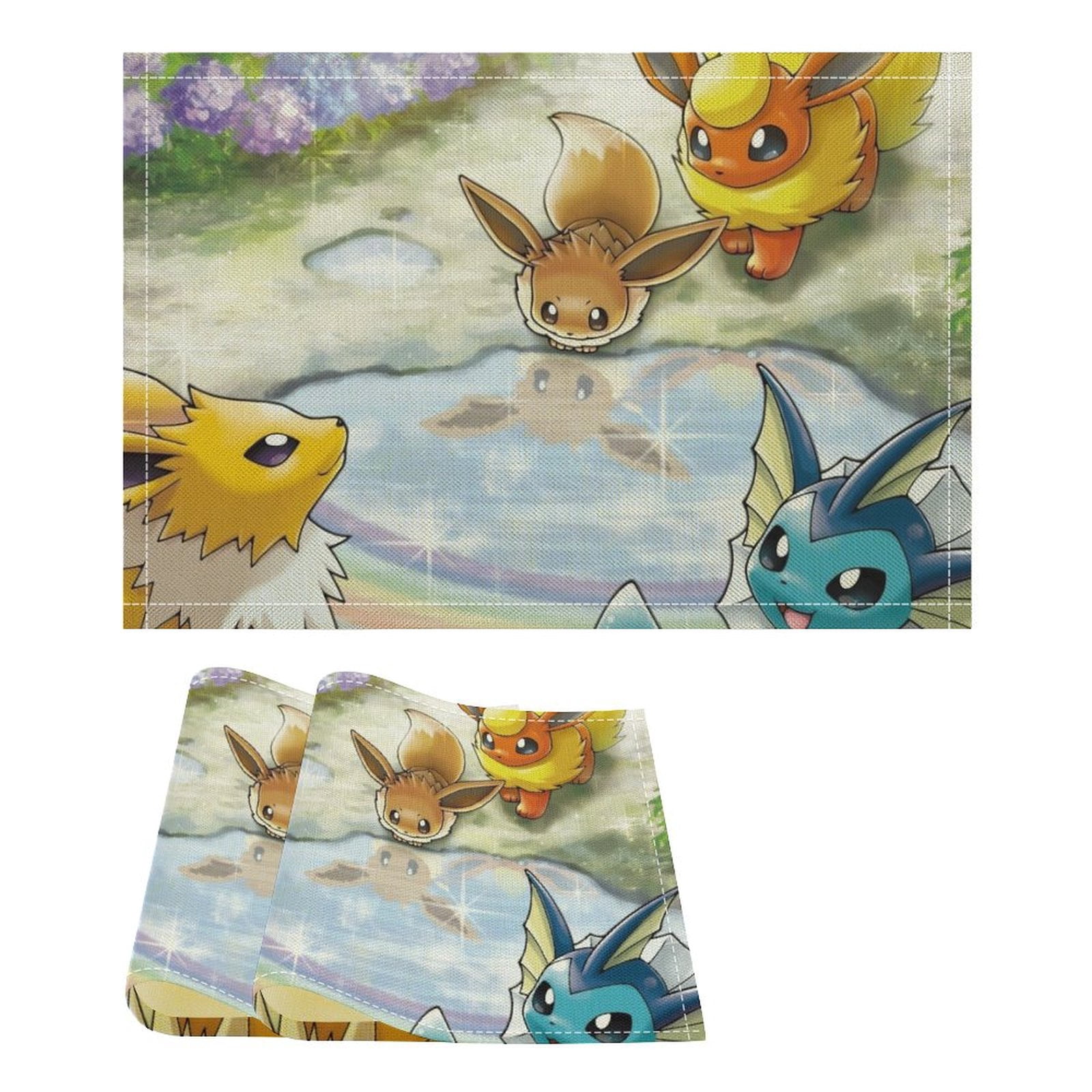 Eevee Evolutions Linen Placemat, Tabletop Decor Reusable Washable Party ...
