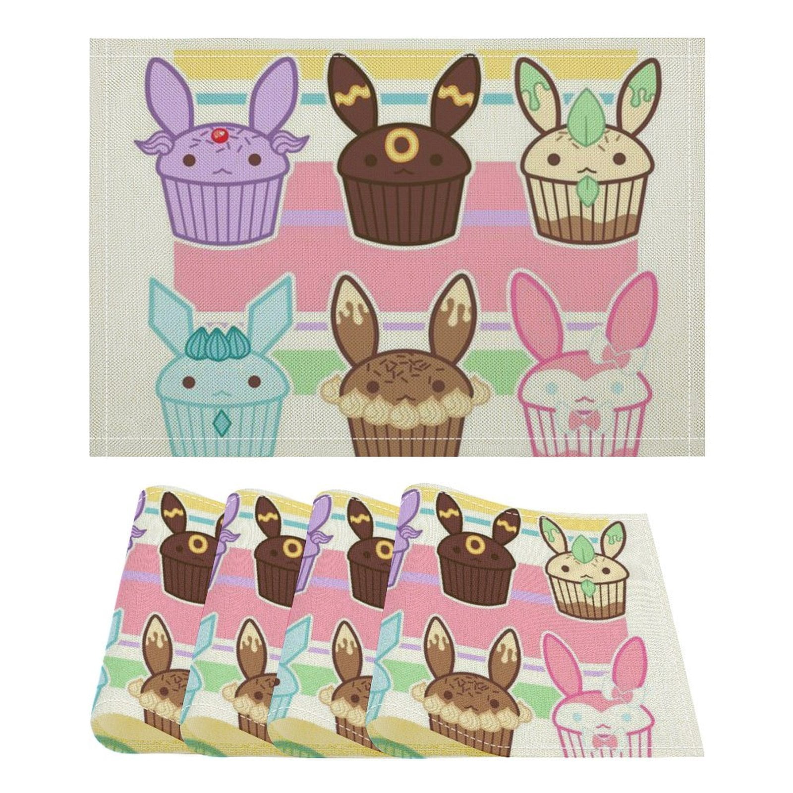 Eevee Evolutions Linen Placemat, Tabletop Decor Reusable Washable Party ...