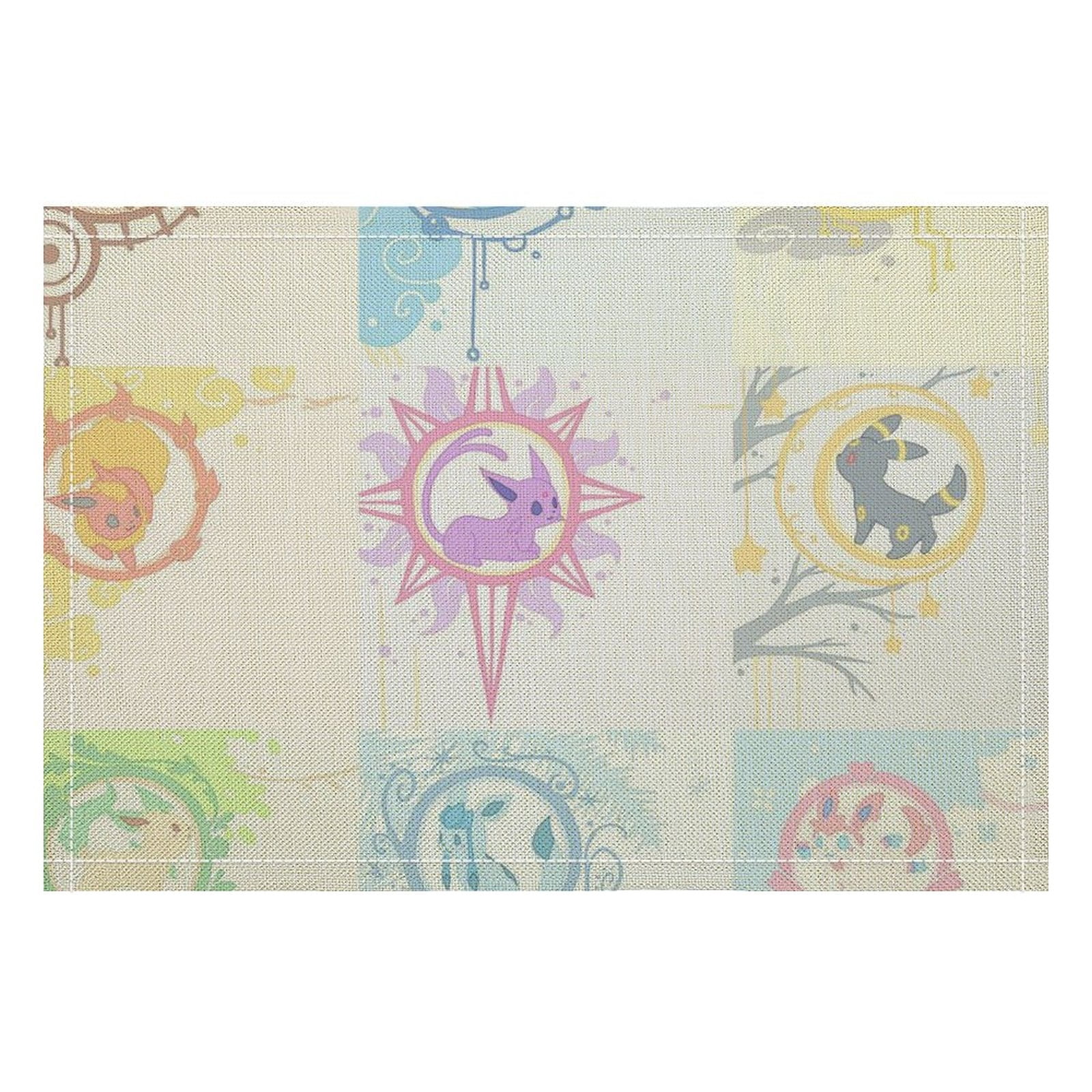 Eevee Evolutions Linen Placemat, Tabletop Decor Reusable Washable Party ...