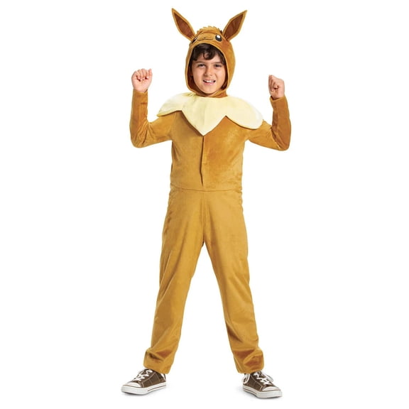 Kids Classic Pok'emon Eevee Hooded Jumpsuit Costume - Medium 7-8