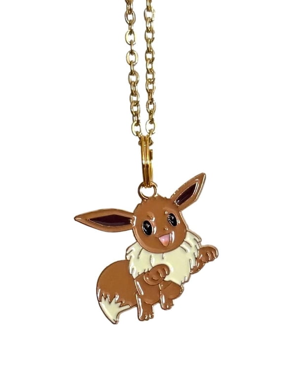 Pokmon Eevee Enamel Necklace Cartoon Character Pendant Fashion Jewelry