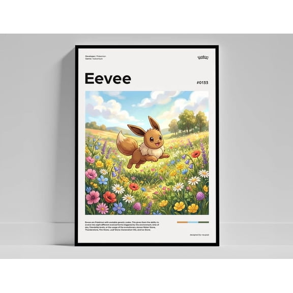 Eevee Pokemon Poster Video Game Anime Wall Art Gaming Room Decor 8x12 UNFRAMED