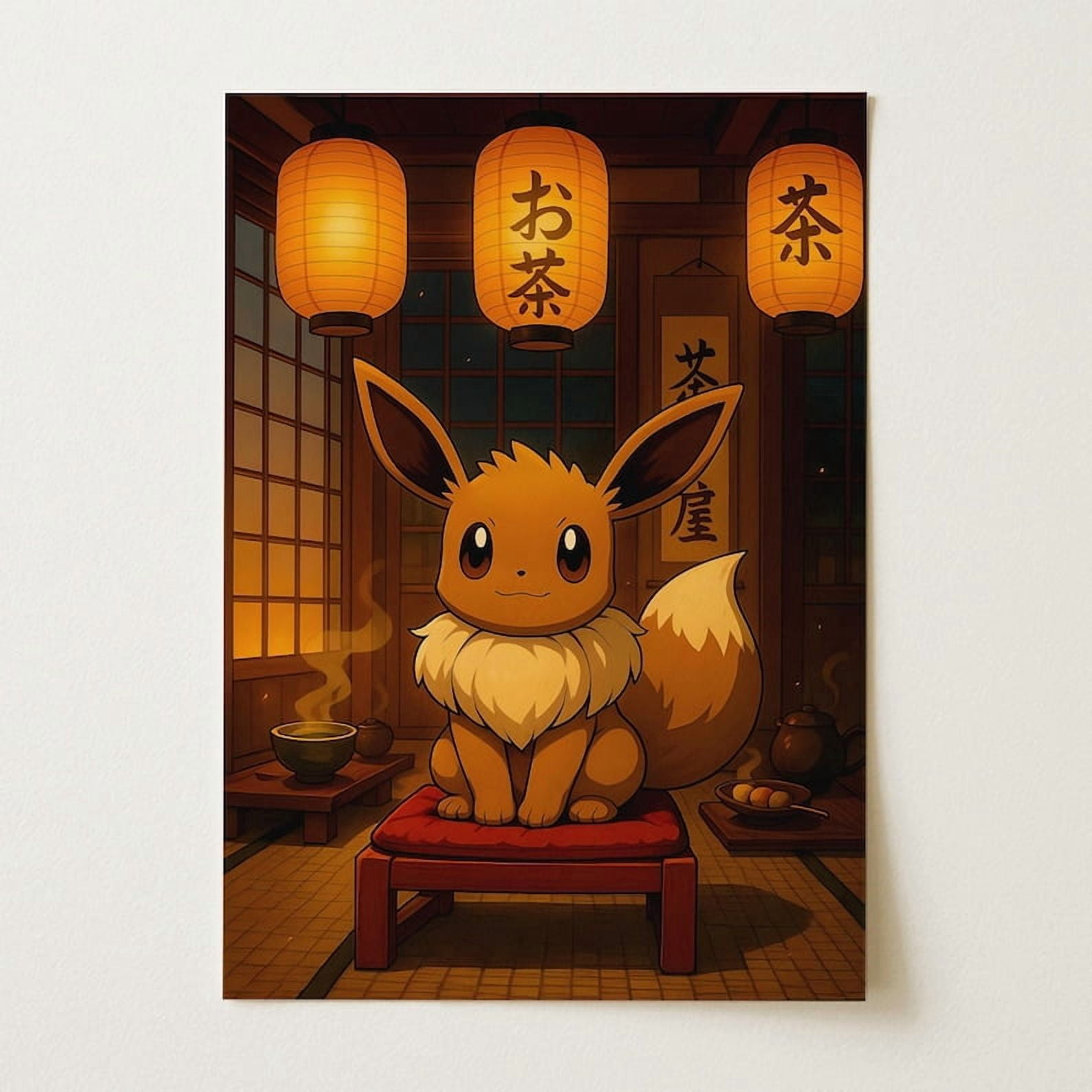 Eevee Tea House Poster Japanese Anime Wall Art Decor 16x24 UNFRAMED ...