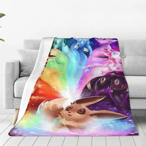 Eevee Throw Blanket Cozy Anti-pilling flannel Bedding Gifts for Men, Women teen Adults Decor for Couch, Sofa, Bed 50x40