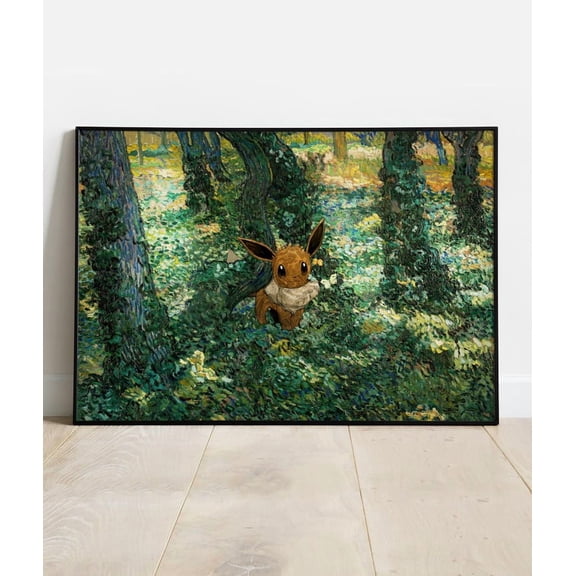 Eevee Van Gogh Style Poster Pokemon Anime Wall Art Decor 8x12 UNFRAMED